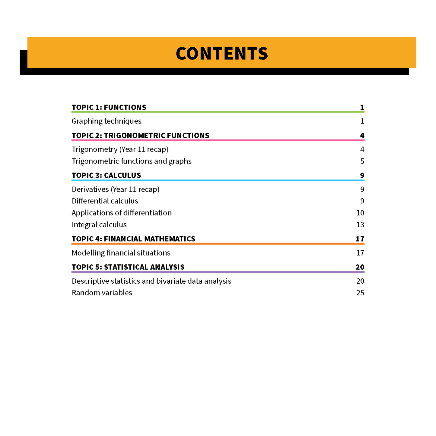 ATAR Notes HSC Year 12 Mathematics Advanced Summary Sheets (2025-2026)