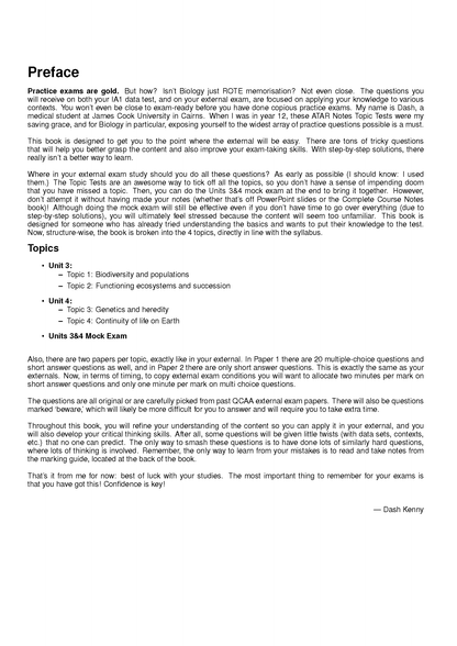 ATAR Notes QCE Biology 3&4 Topic Tests (2026-2028)