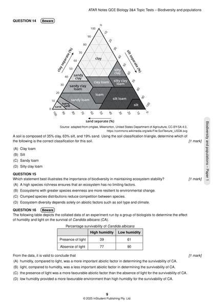 ATAR Notes QCE Biology 3&4 Topic Tests (2026-2028)