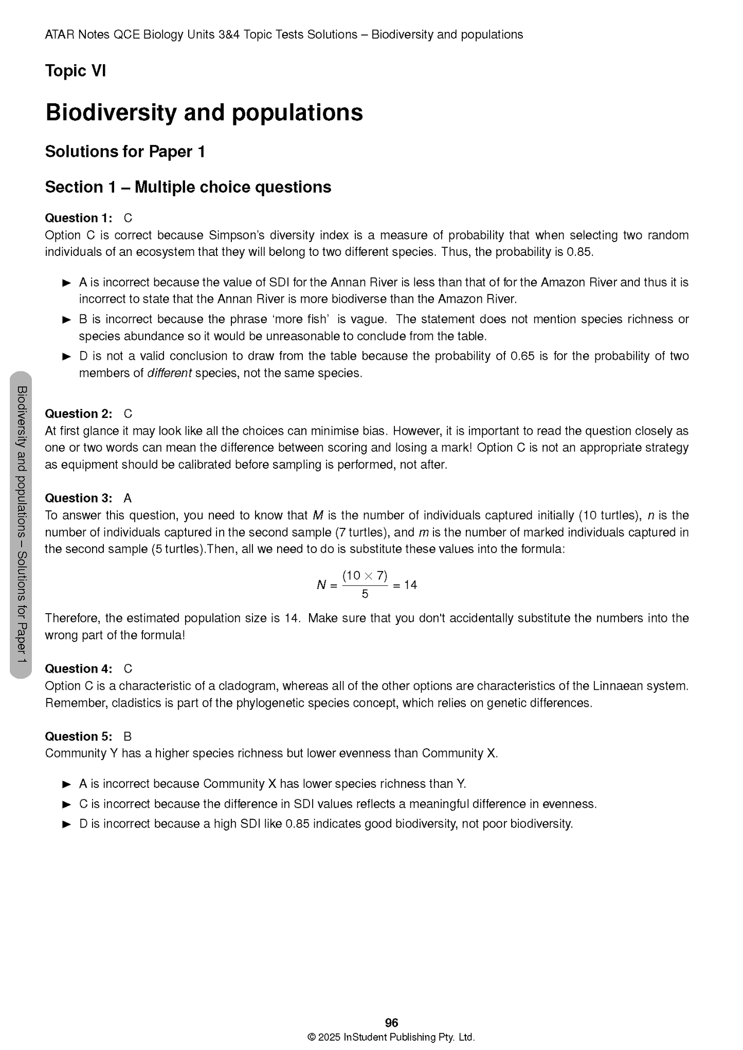 ATAR Notes QCE Biology 3&4 Topic Tests (2026-2028)
