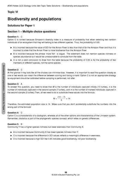 ATAR Notes QCE Biology 3&4 Topic Tests (2026-2028)