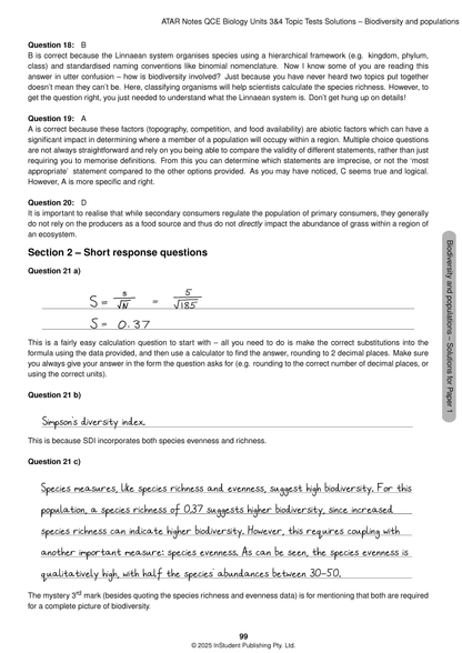 ATAR Notes QCE Biology 3&4 Topic Tests (2026-2028)