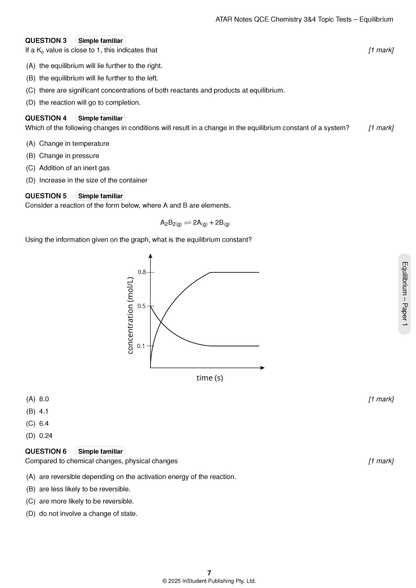 ATAR Notes QCE Chemistry 3&4 Topic Tests (2026-2028)