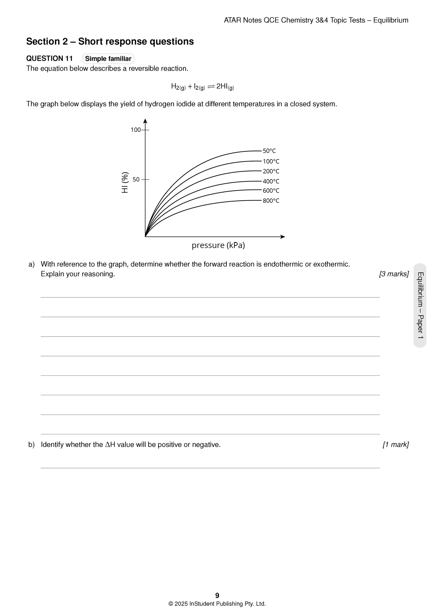 ATAR Notes QCE Chemistry 3&4 Topic Tests (2026-2028)