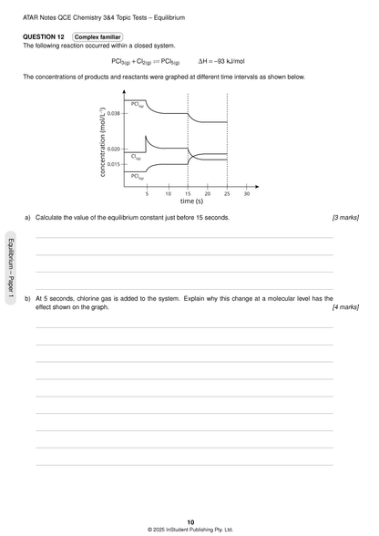 ATAR Notes QCE Chemistry 3&4 Topic Tests (2026-2028)