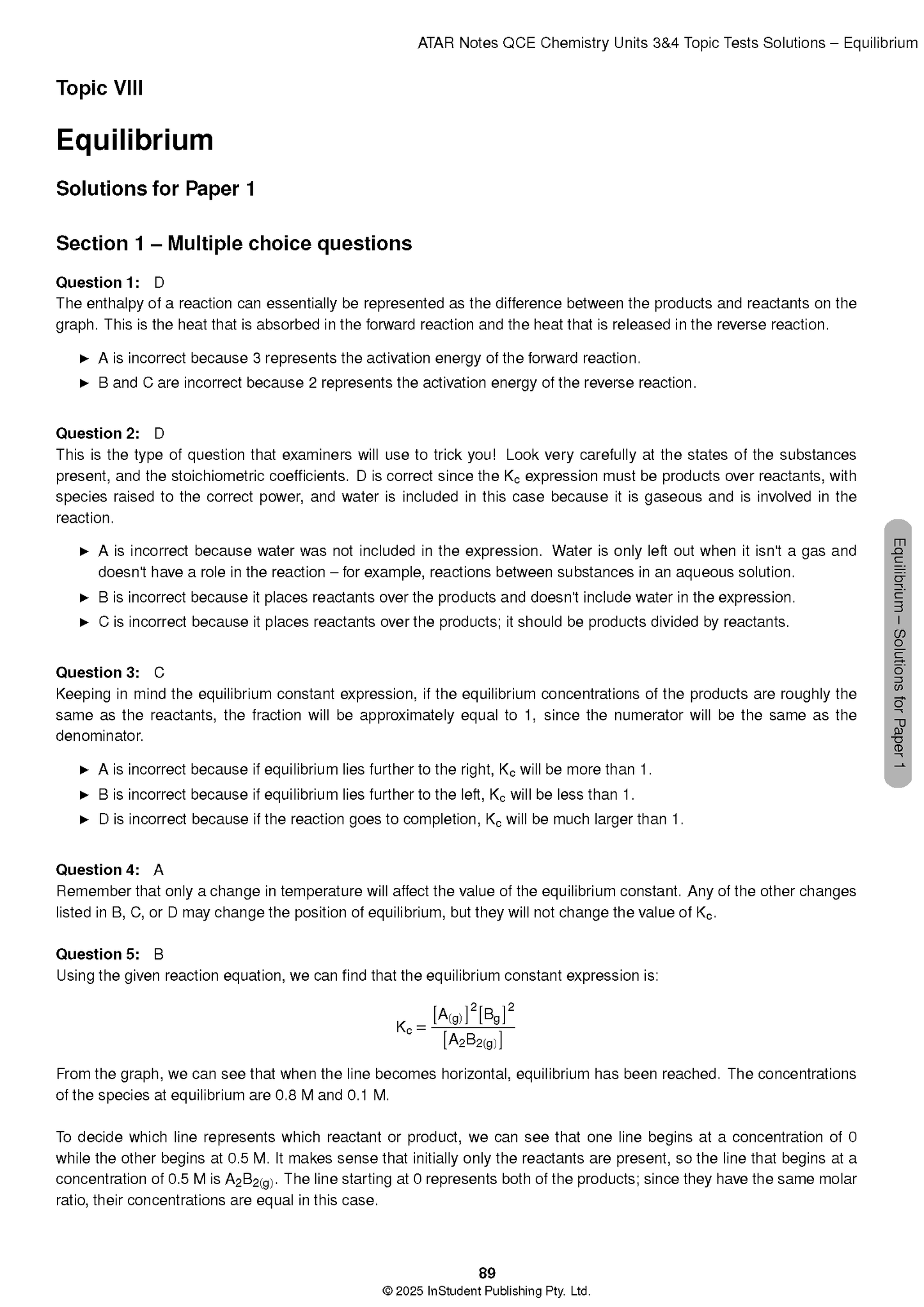 ATAR Notes QCE Chemistry 3&4 Topic Tests (2026-2028)