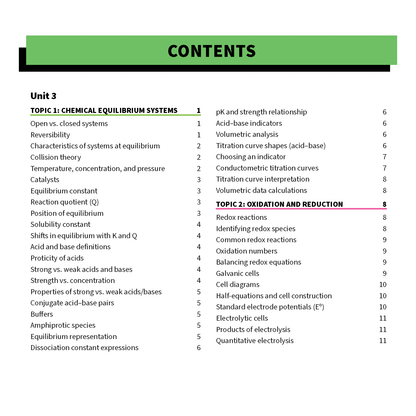 ATAR Notes QCE Chemistry 3&4 Summary Sheets (2026-2028)