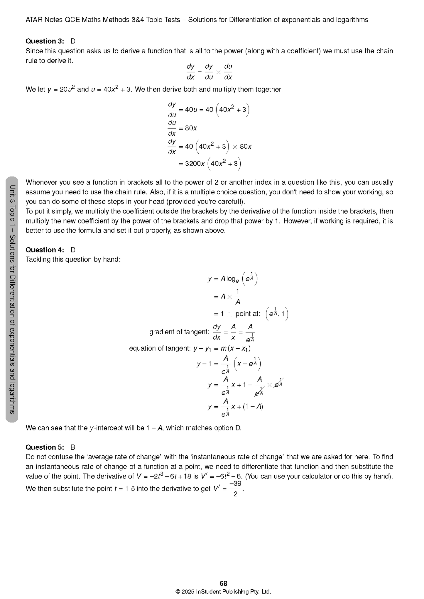 ATAR Notes QCE Maths Methods 3&4 Topic Tests (2026-2028)