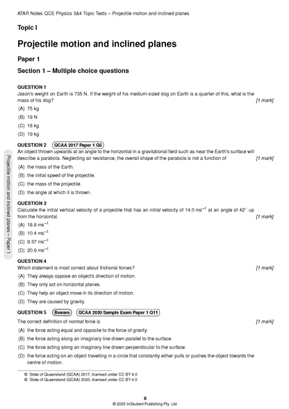 ATAR Notes QCE Physics 3&4 Topic Tests (2026-2028)