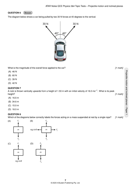 ATAR Notes QCE Physics 3&4 Topic Tests (2026-2028)