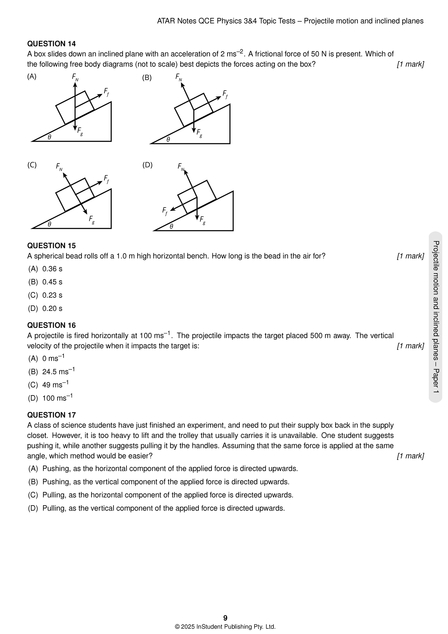ATAR Notes QCE Physics 3&4 Topic Tests (2026-2028)