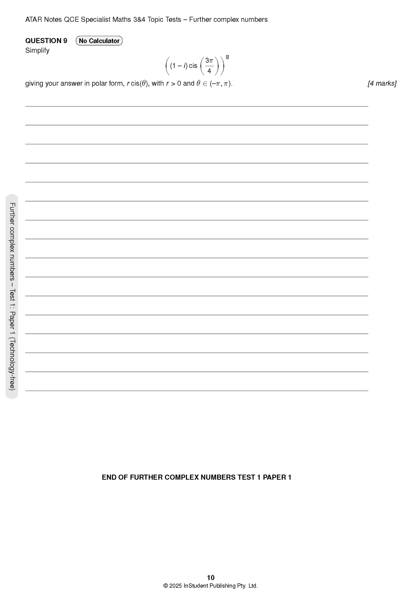 ATAR Notes QCE Specialist Maths 3&4 Topic Tests (2026-2028)