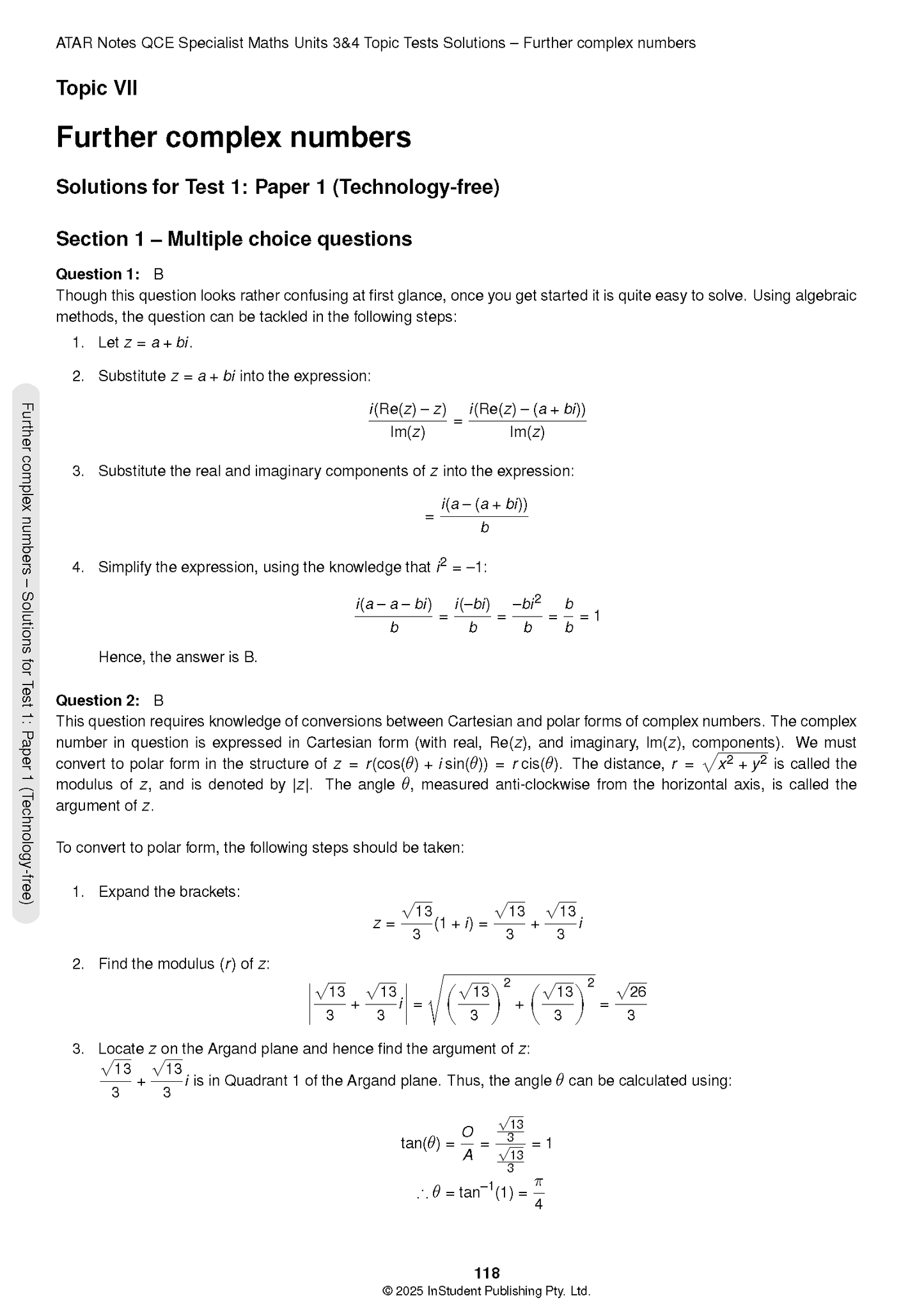 ATAR Notes QCE Specialist Maths 3&4 Topic Tests (2026-2028)