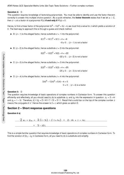 ATAR Notes QCE Specialist Maths 3&4 Topic Tests (2026-2028)