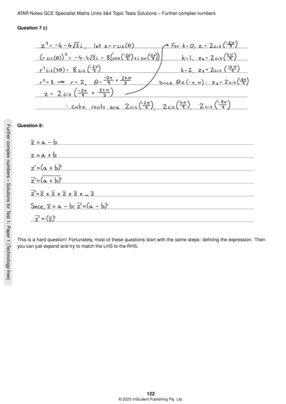 ATAR Notes QCE Specialist Maths 3&4 Topic Tests (2026-2028)