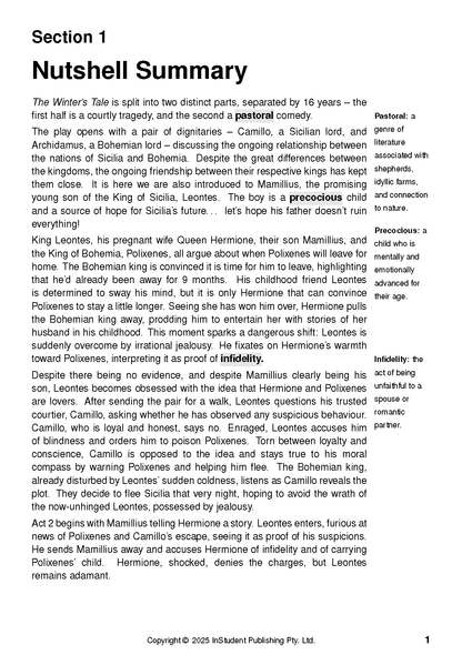 ATAR Notes Text Guide: The Winter's Tale by William Shakespeare