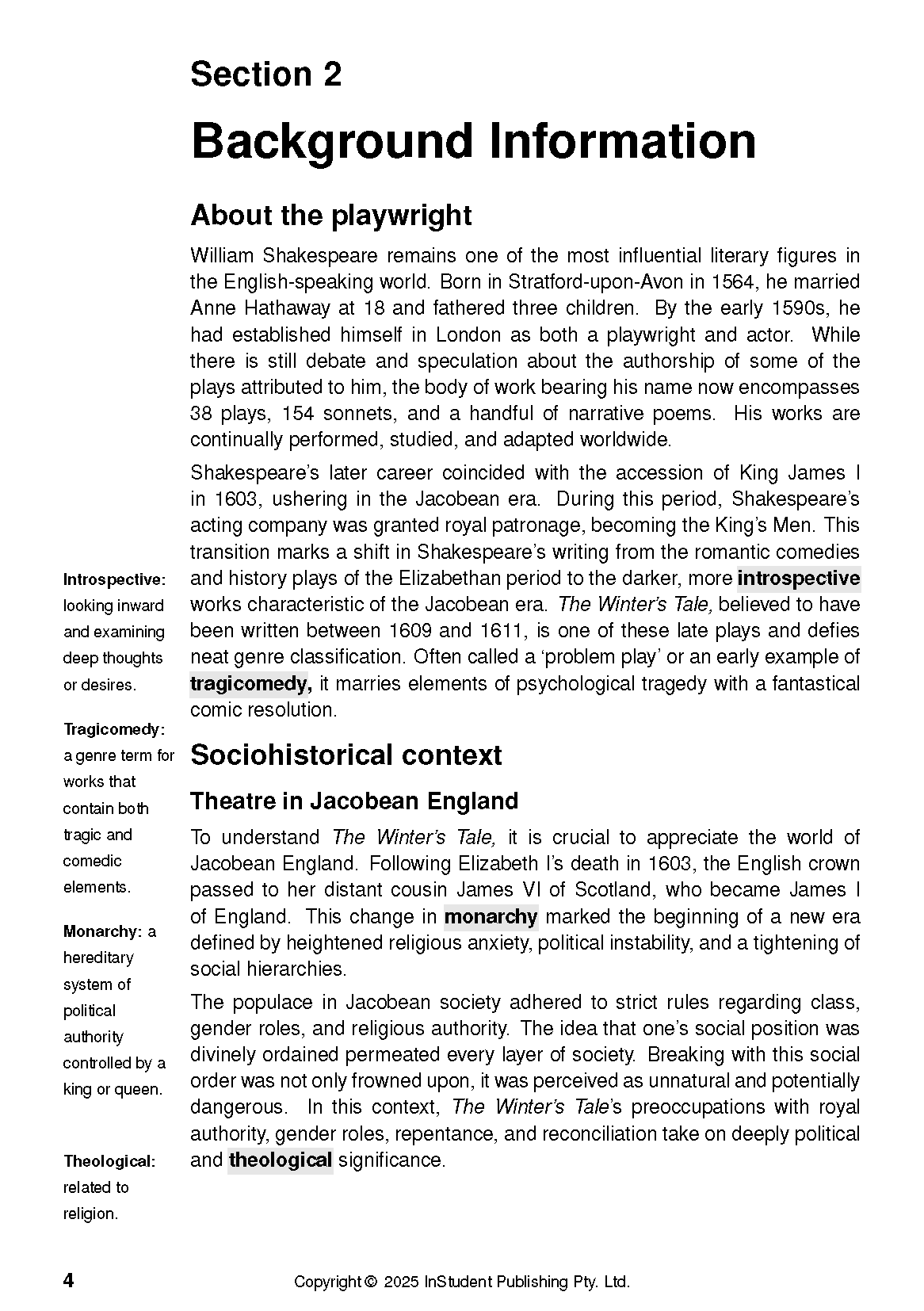 ATAR Notes Text Guide: The Winter's Tale by William Shakespeare