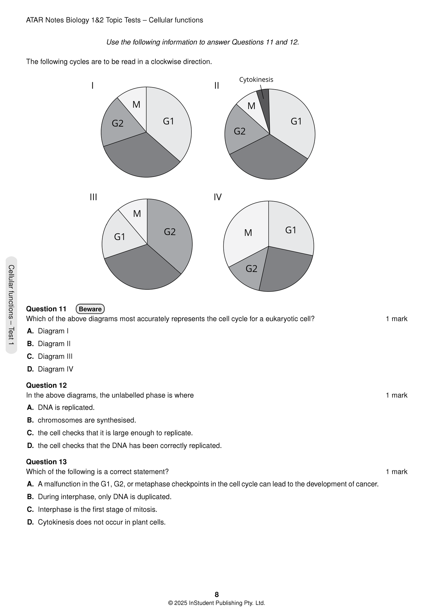 ATAR Notes VCE Biology 1&2 Topic Tests (2025-2026)