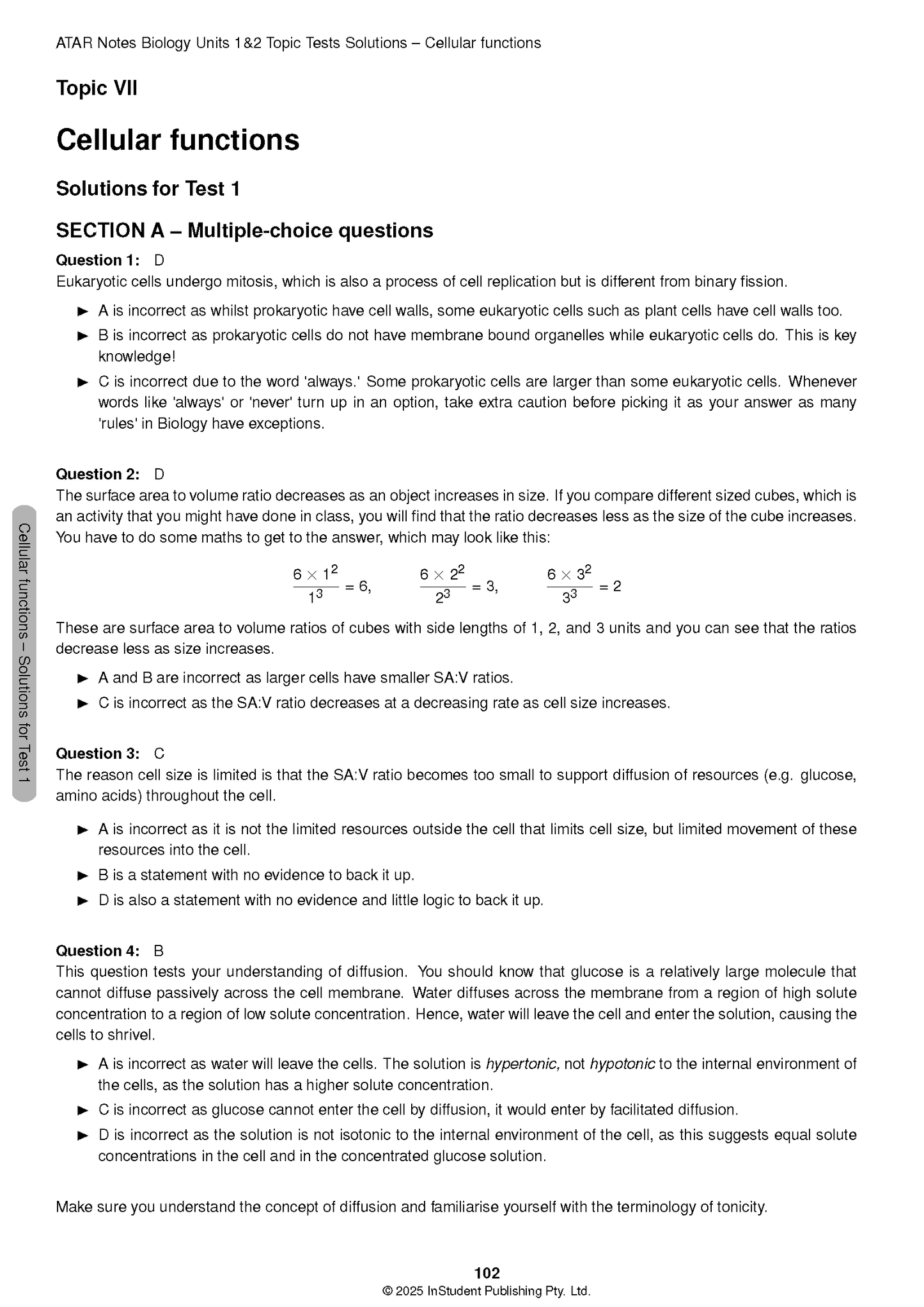 ATAR Notes VCE Biology 1&2 Topic Tests (2025-2026)