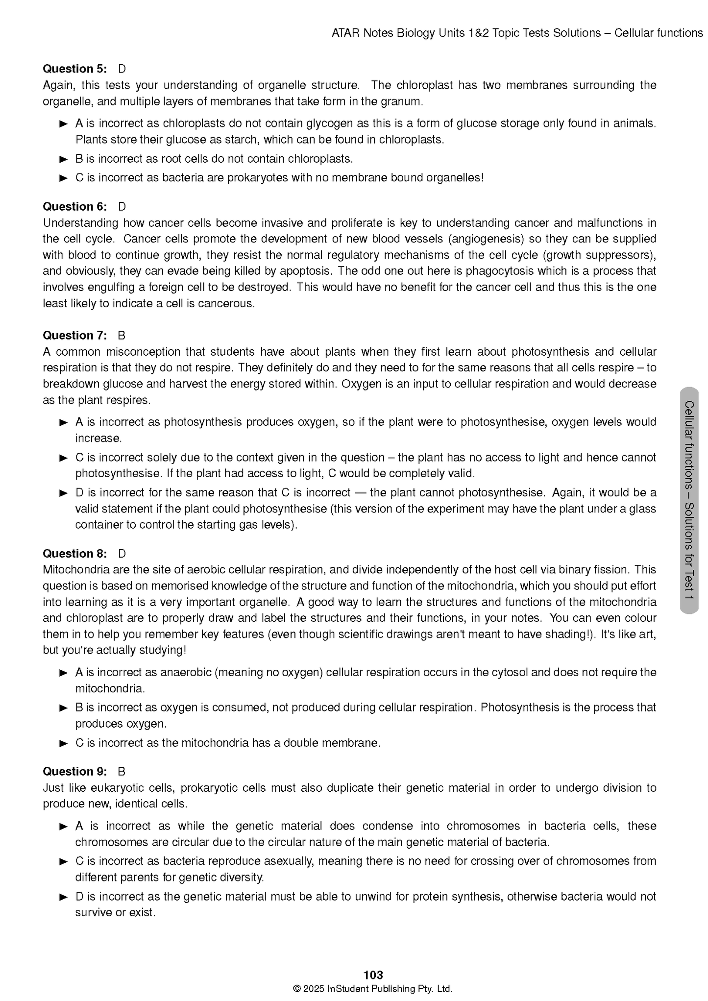 ATAR Notes VCE Biology 1&2 Topic Tests (2025-2026)