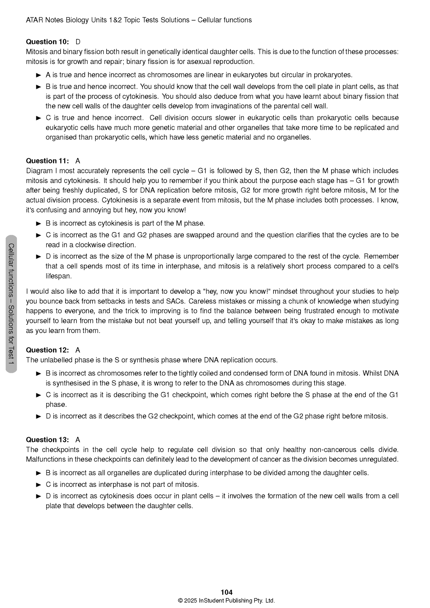 ATAR Notes VCE Biology 1&2 Topic Tests (2025-2026)