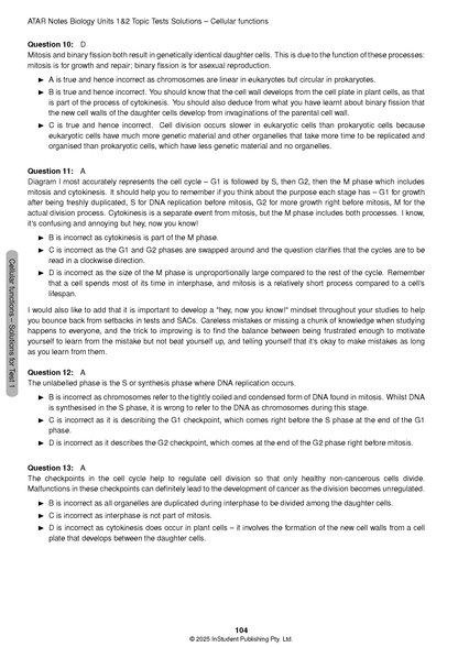 ATAR Notes VCE Biology 1&2 Topic Tests (2025-2026)
