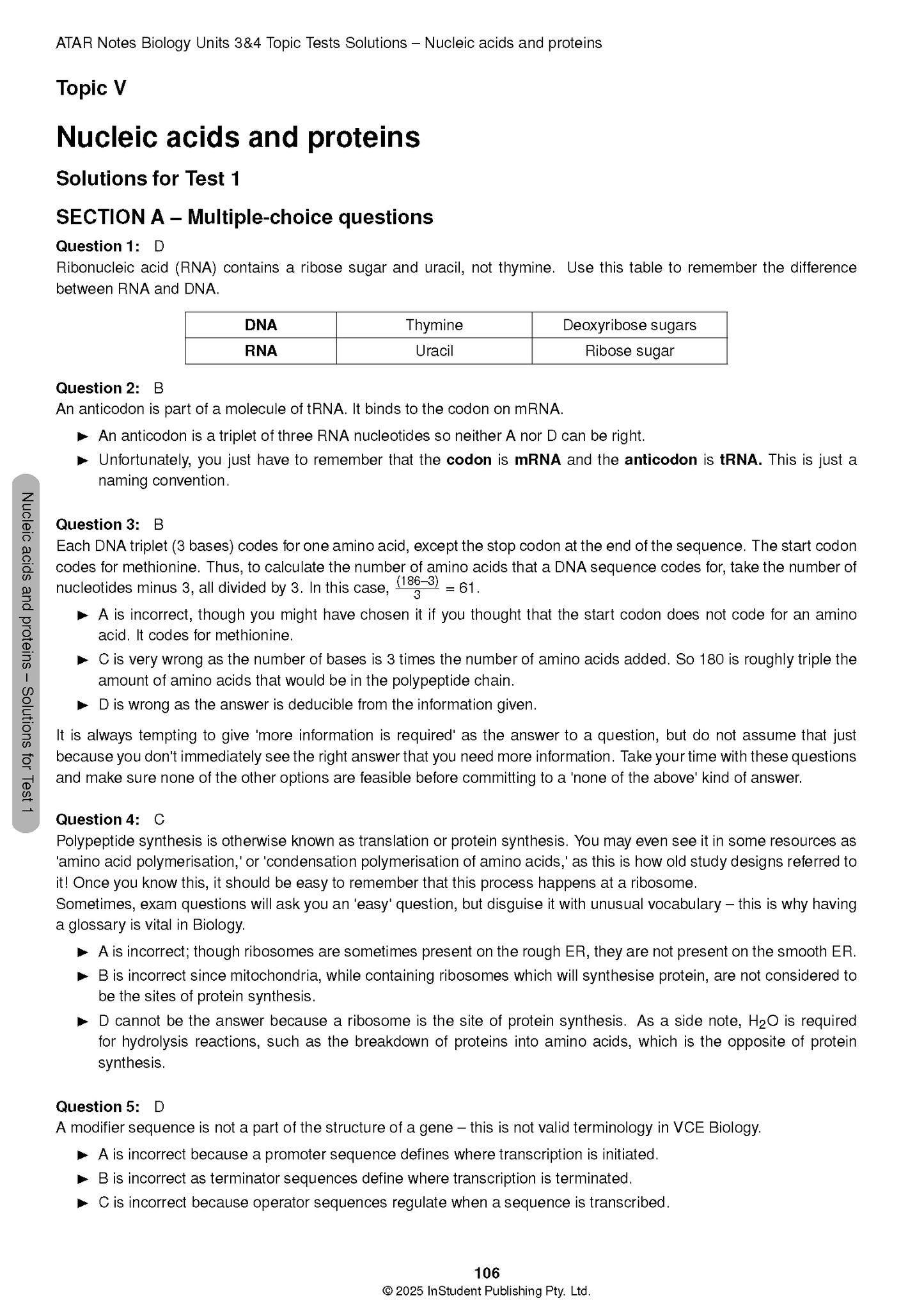 ATAR Notes VCE Biology 3&4 Topic Tests (2025-2026)