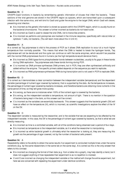 ATAR Notes VCE Biology 3&4 Topic Tests (2025-2026)