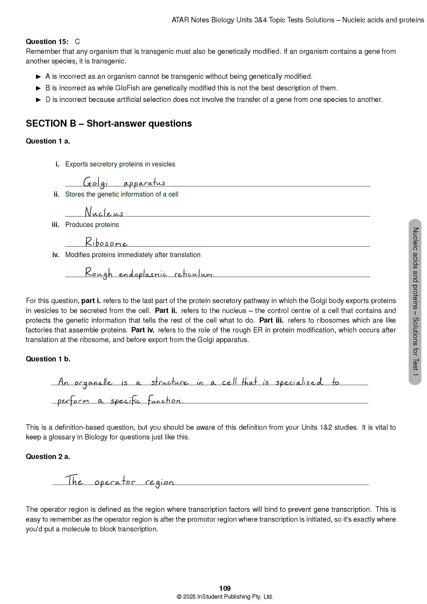 ATAR Notes VCE Biology 3&4 Topic Tests (2025-2026)