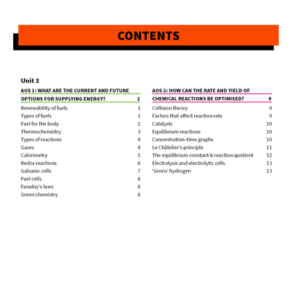 ATAR Notes VCE Chemistry 3&4 Summary Sheets (2025-2027)