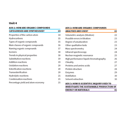 ATAR Notes VCE Chemistry 3&4 Summary Sheets (2025-2027)