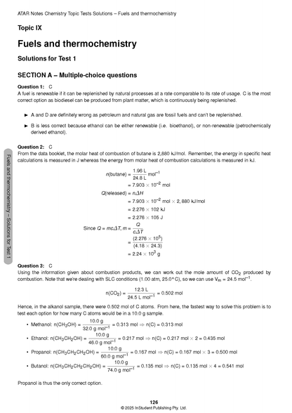 ATAR Notes VCE Chemistry 3&4 Topic Tests (2025-2027)