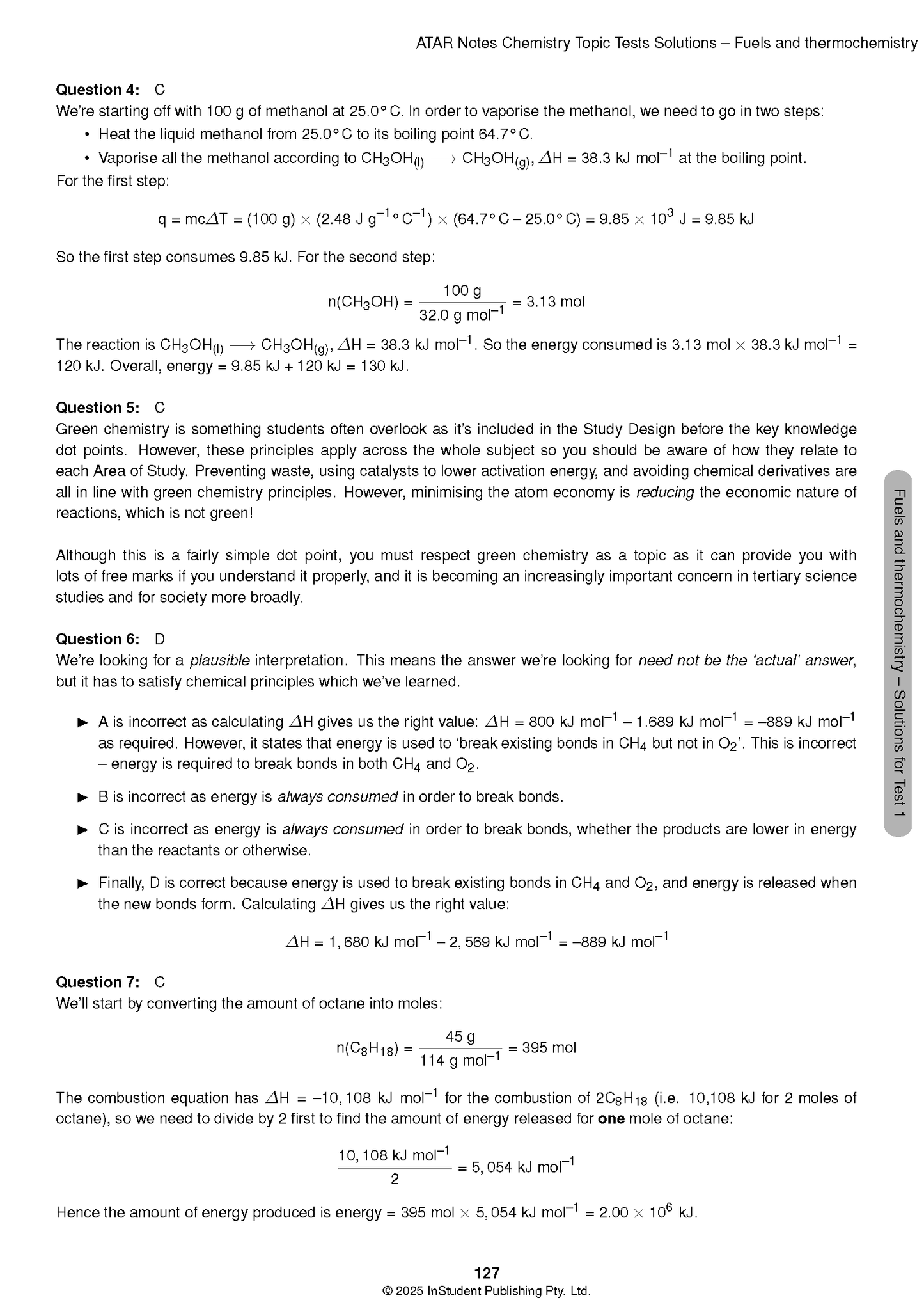 ATAR Notes VCE Chemistry 3&4 Topic Tests (2025-2027)
