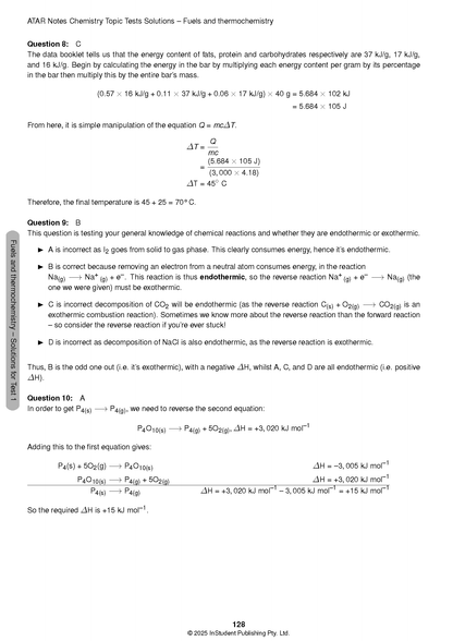 ATAR Notes VCE Chemistry 3&4 Topic Tests (2025-2027)