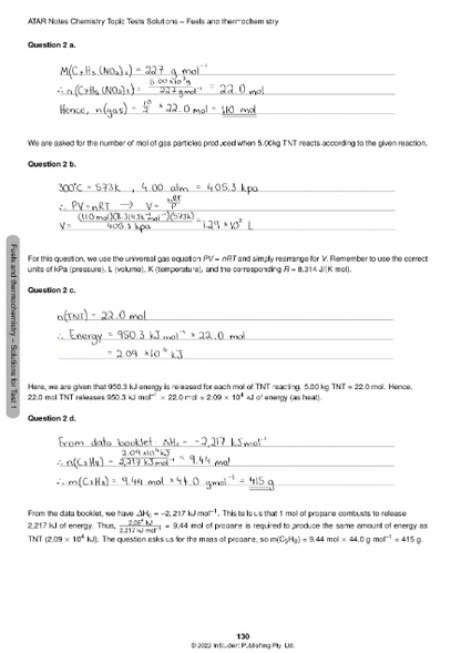ATAR Notes VCE Chemistry 3&4 Topic Tests (2024-2025)