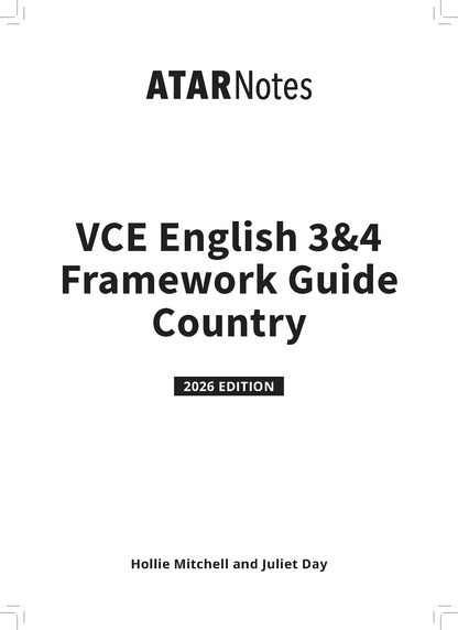 ATAR Notes VCE English 3&4 Frameworks Guide: Writing about country (2026 Edition)