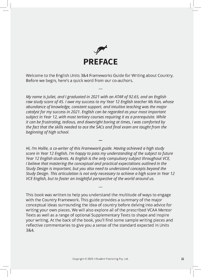 ATAR Notes VCE English 3&4 Frameworks Guide: Writing about country (2026 Edition)