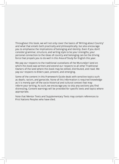 ATAR Notes VCE English 3&4 Frameworks Guide: Writing about country (2026 Edition)