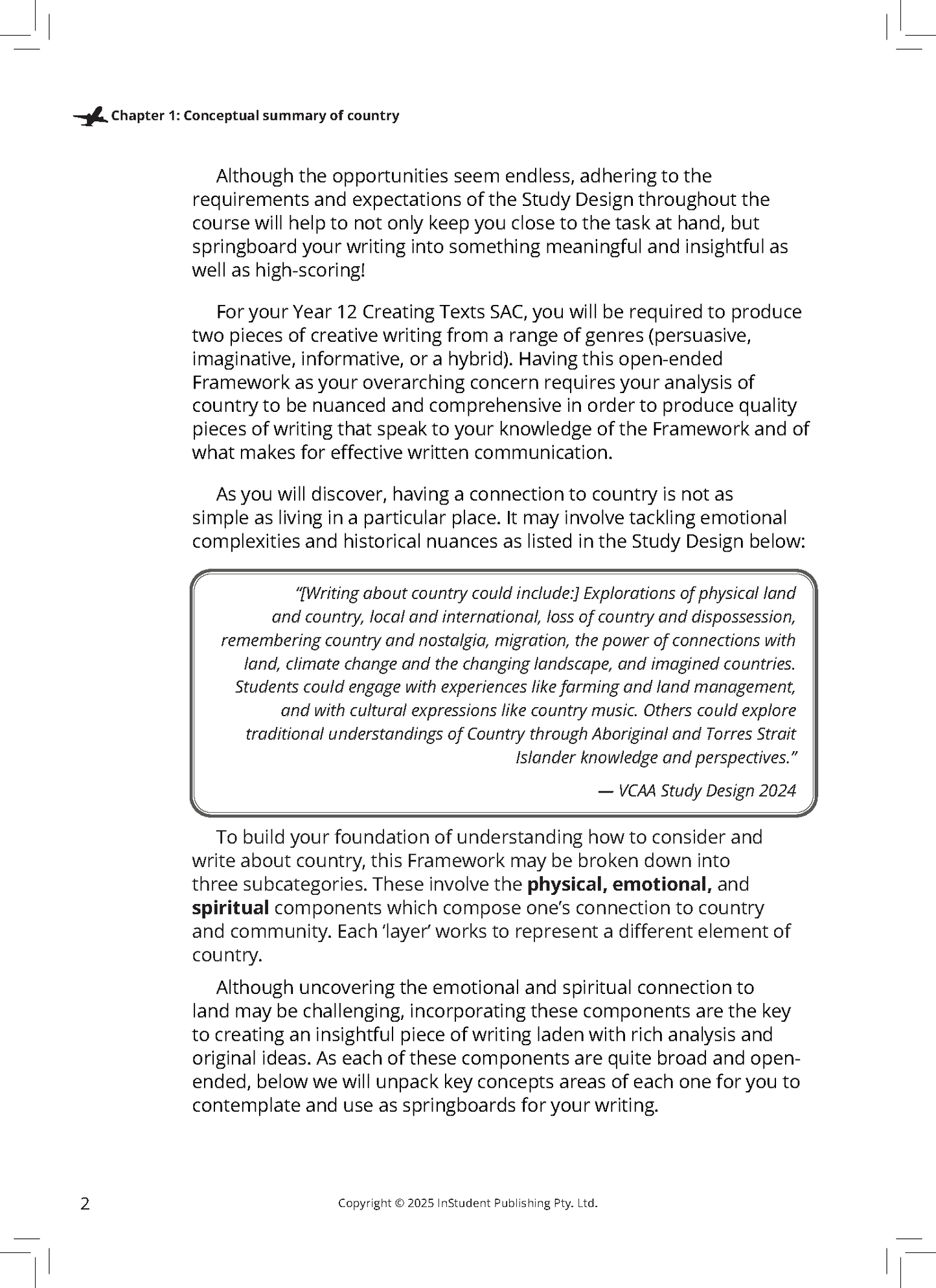 ATAR Notes VCE English 3&4 Frameworks Guide: Writing about country (2026 Edition)