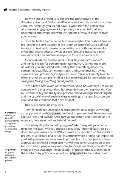 ATAR Notes VCE English 3&4 Frameworks Guide: Writing about protest (2025 Edition)