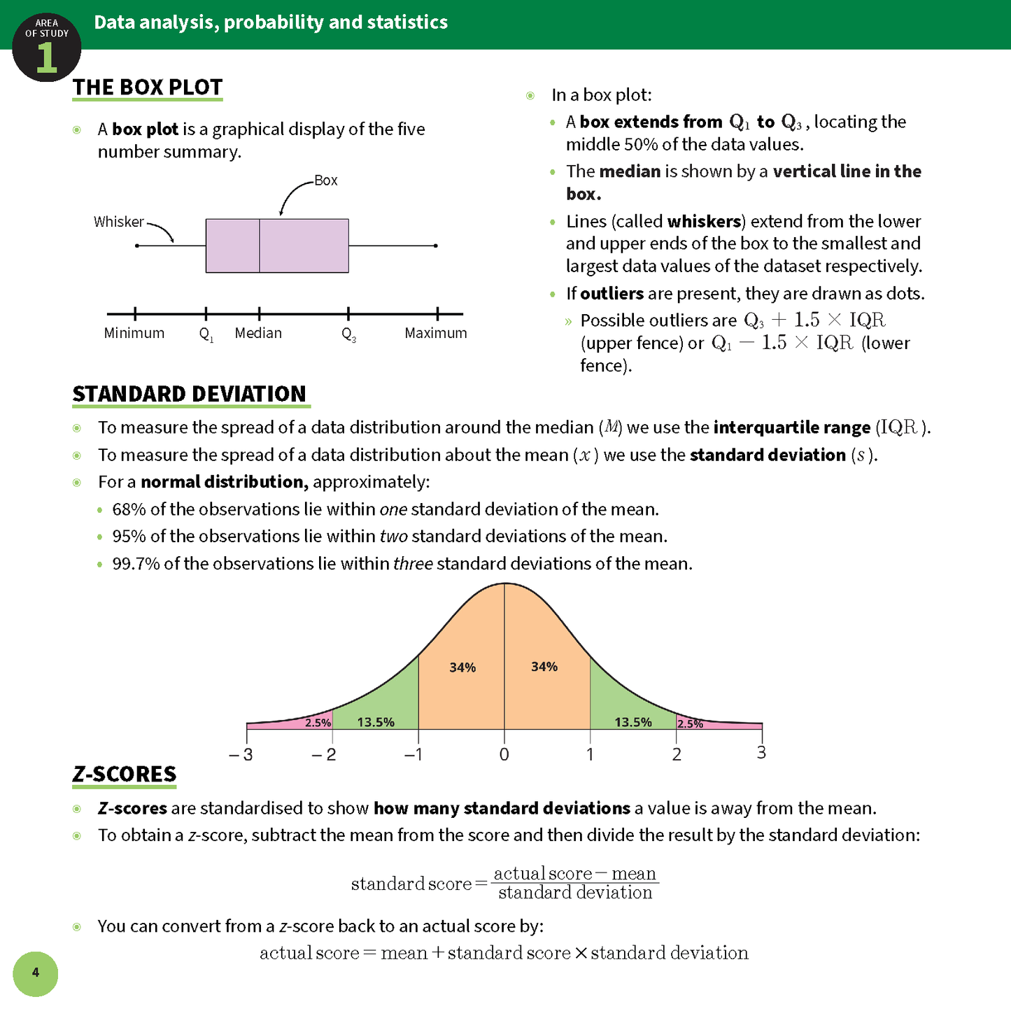 ATAR Notes VCE General Maths 3&4 Summary Sheets (2025-2027)
