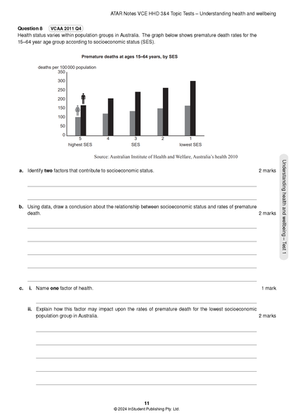 ATAR Notes VCE Health and Human Development (HHD) 3&4 Topic Tests (2025-2027)