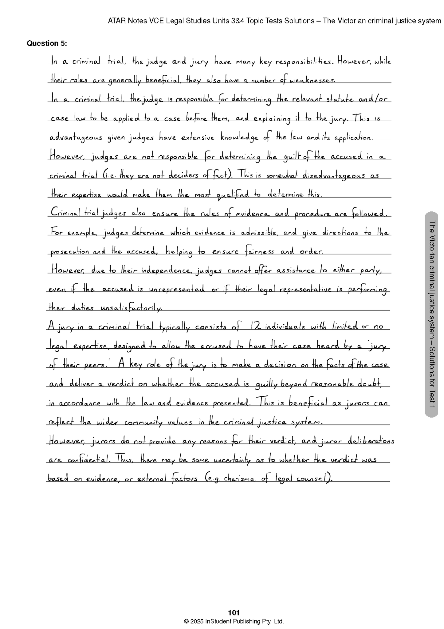 ATAR Notes VCE Legal Studies Units 3&4 Topic Tests (2026-2028)