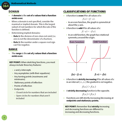 ATAR Notes VCE Maths Methods 3&4 Summary Sheets (2025-2027)