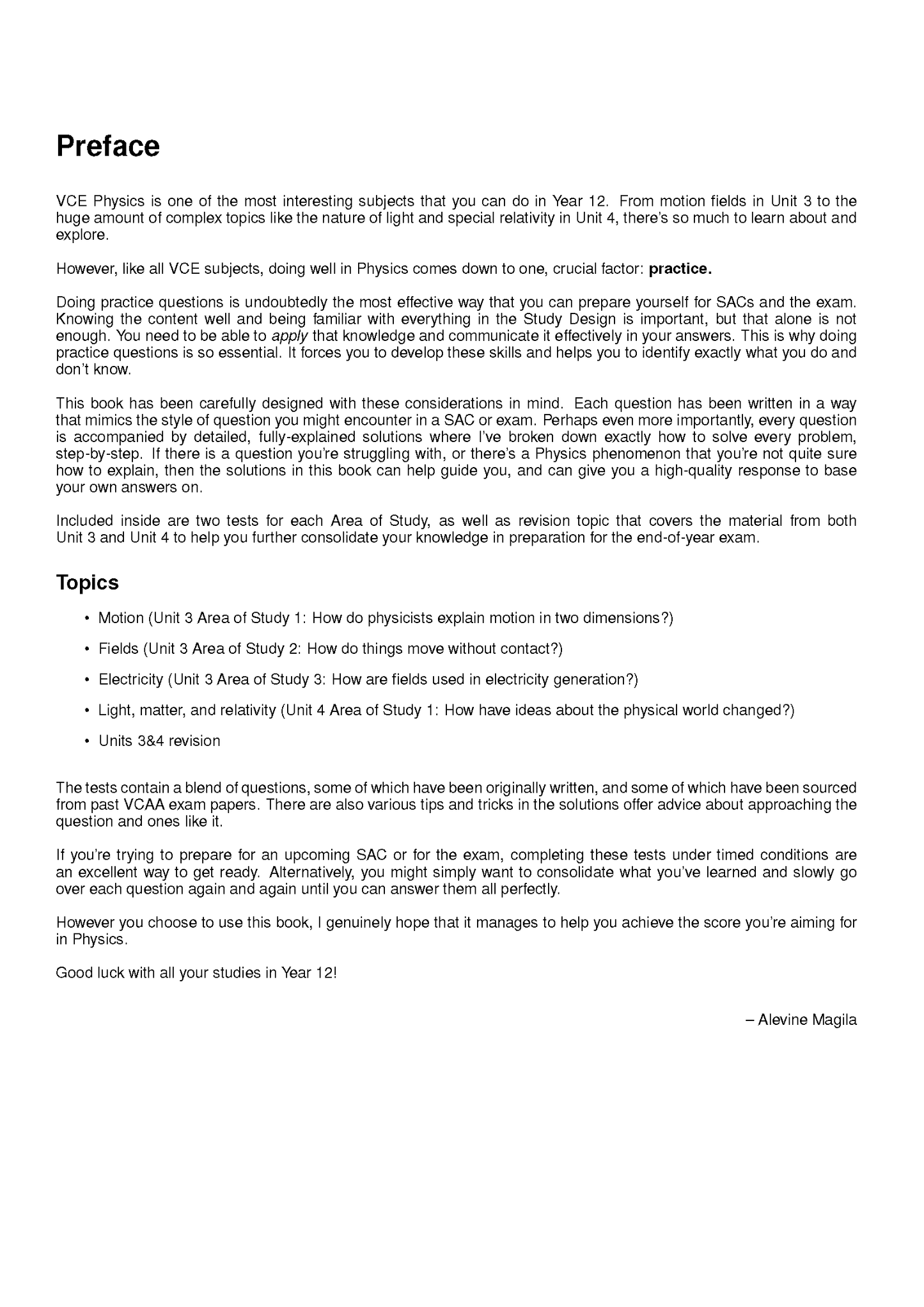 ATAR Notes VCE Physics 3&4 Topic Tests (2025-2027)