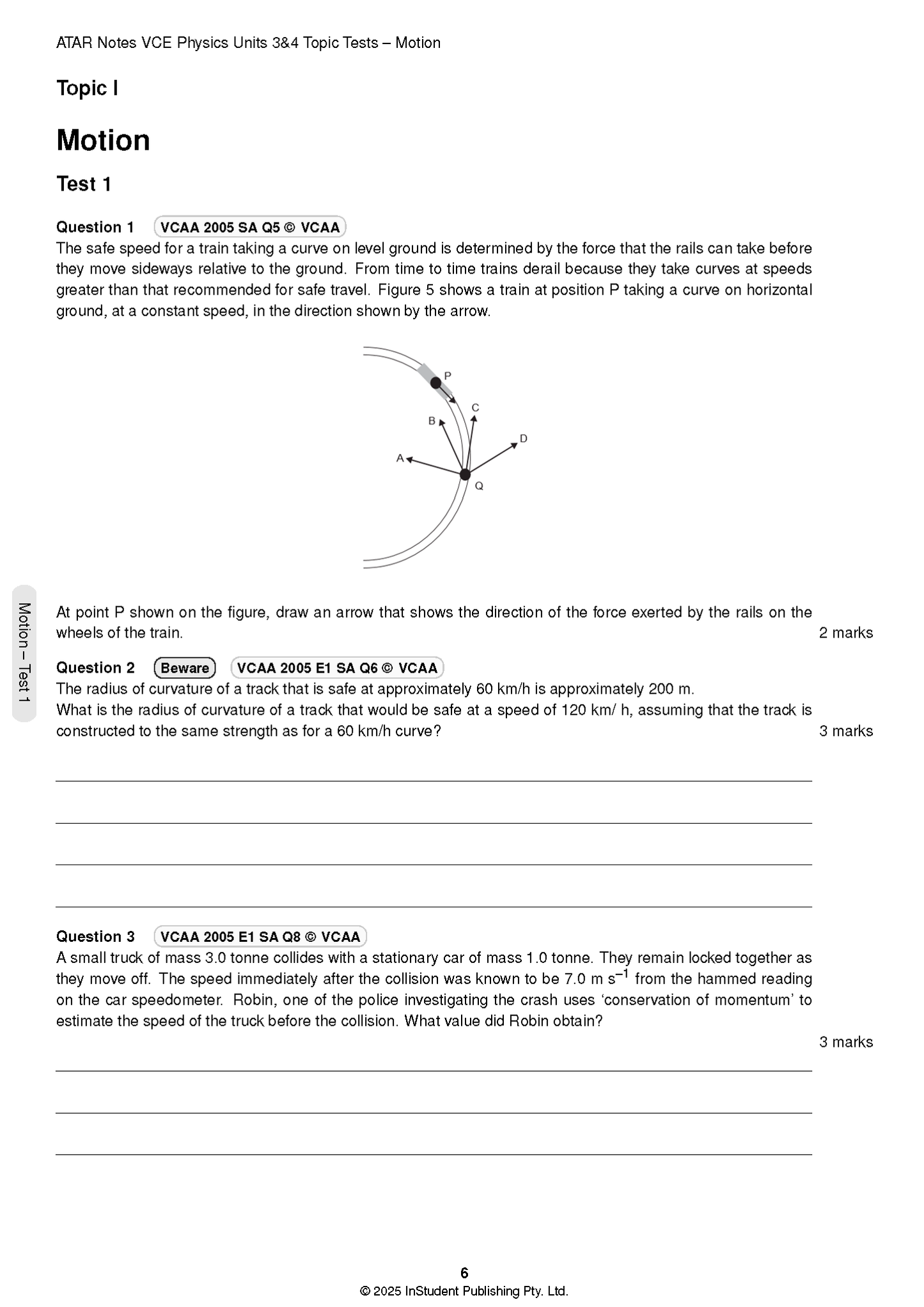 ATAR Notes VCE Physics 3&4 Topic Tests (2025-2027)