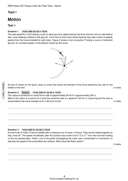 ATAR Notes VCE Physics 3&4 Topic Tests (2025-2027)