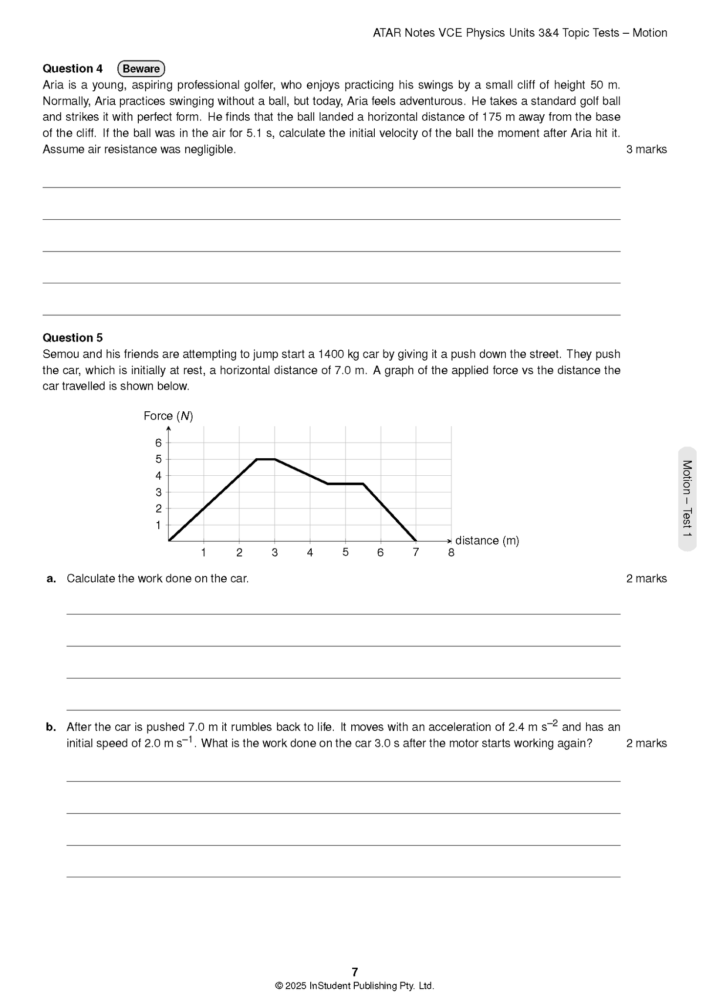 ATAR Notes VCE Physics 3&4 Topic Tests (2025-2027)