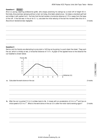 ATAR Notes VCE Physics 3&4 Topic Tests (2025-2027)