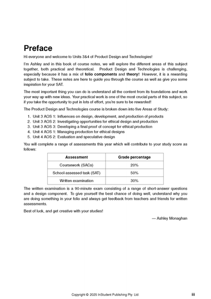 ATAR Notes VCE Product Design and Technology 3&4 Notes (2026-2028)